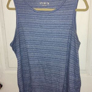 Cato Women's Blue and White Striped Tank Top